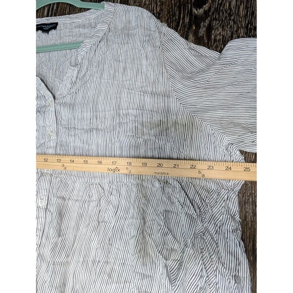 Cynthia Rowley Shirt Womens Blue White Striped 2X - Picture 6 of 6